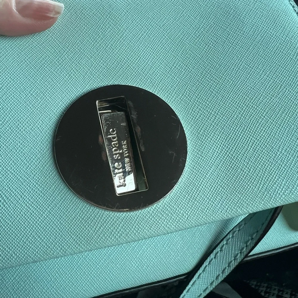 Kate Spade Light Blue Crossbody Bag with Gold Accents